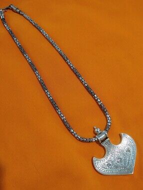 Handcrafted 925 SS Tribal Pendant With Necklace